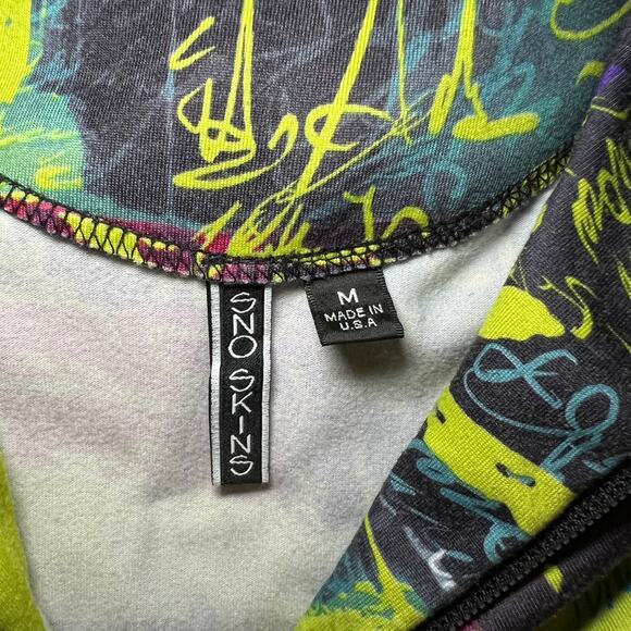 Sno skins Microfiber Graffiti Print Hoodie Zip Jacket Womens M - Picture 8 of 8